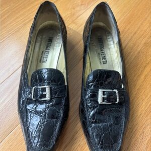 Bottega Veneta Women’s Black Leather Buckle Loafers